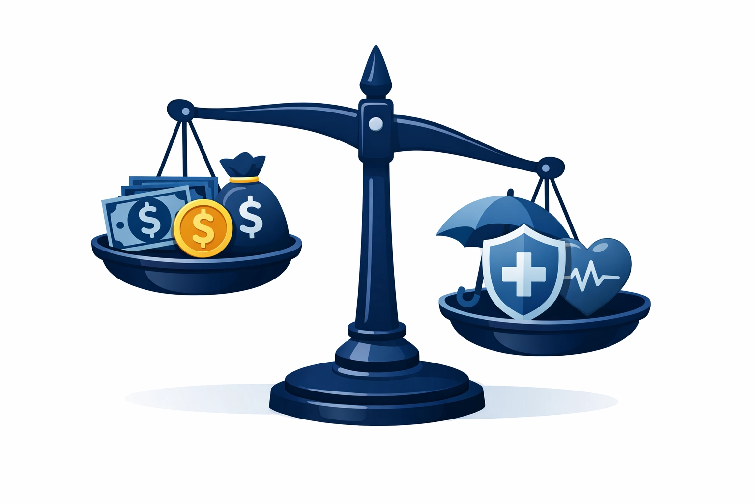 Balance scale showing voluntary benefits as competitive advantage for schools