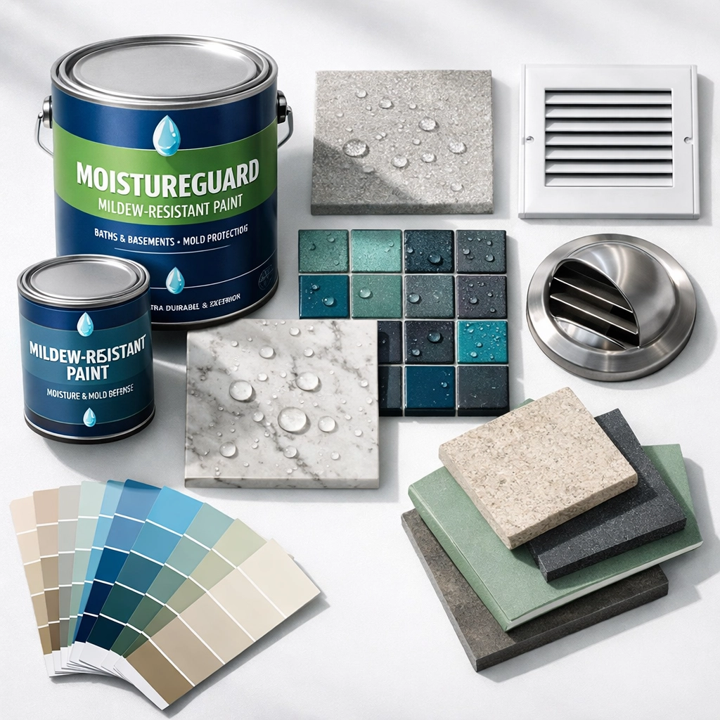 Moisture-resistant paint and building materials for interior remodeling in Orlando climate