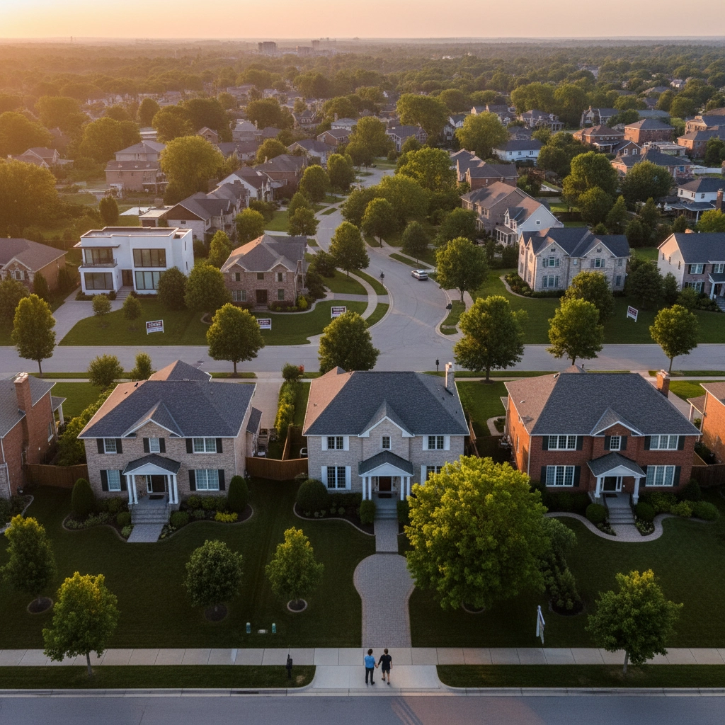 Home inspector reviewing property with first-time buyers in Columbus