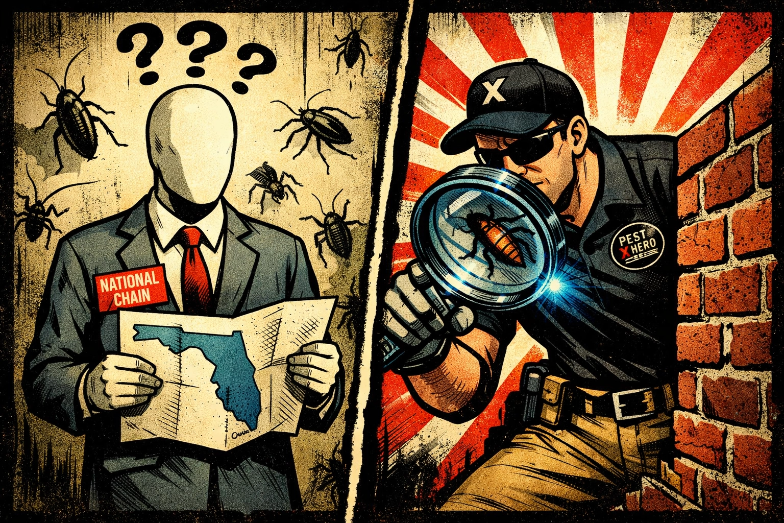 Local expert technician vs national chains for more effective pest control in Jasper AL.