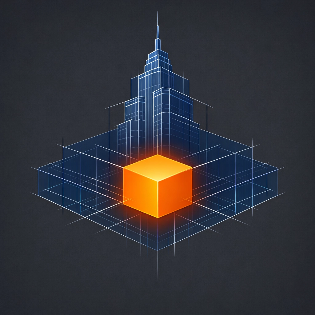 MVP software development foundation showing a blueprint for scalable custom web application growth.