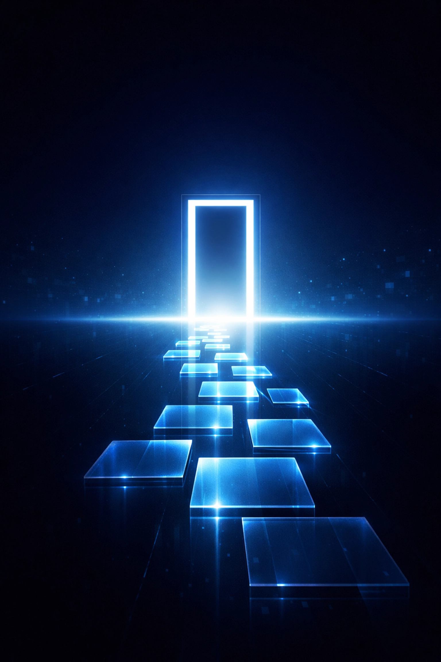 A glowing digital doorway symbolizing a wellness clinic's strategic online visibility and digital front door.