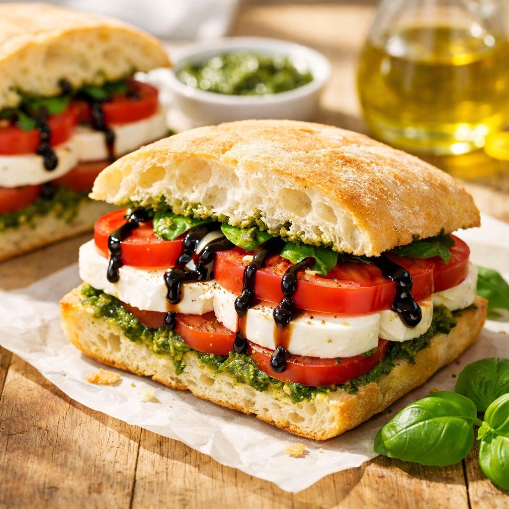 7 Quick 5-Ingredient Hacks for Easy Family Meals Fresh 5-ingredient caprese sandwiches with mozzarella, tomatoes, and balsamic glaze on crusty bread