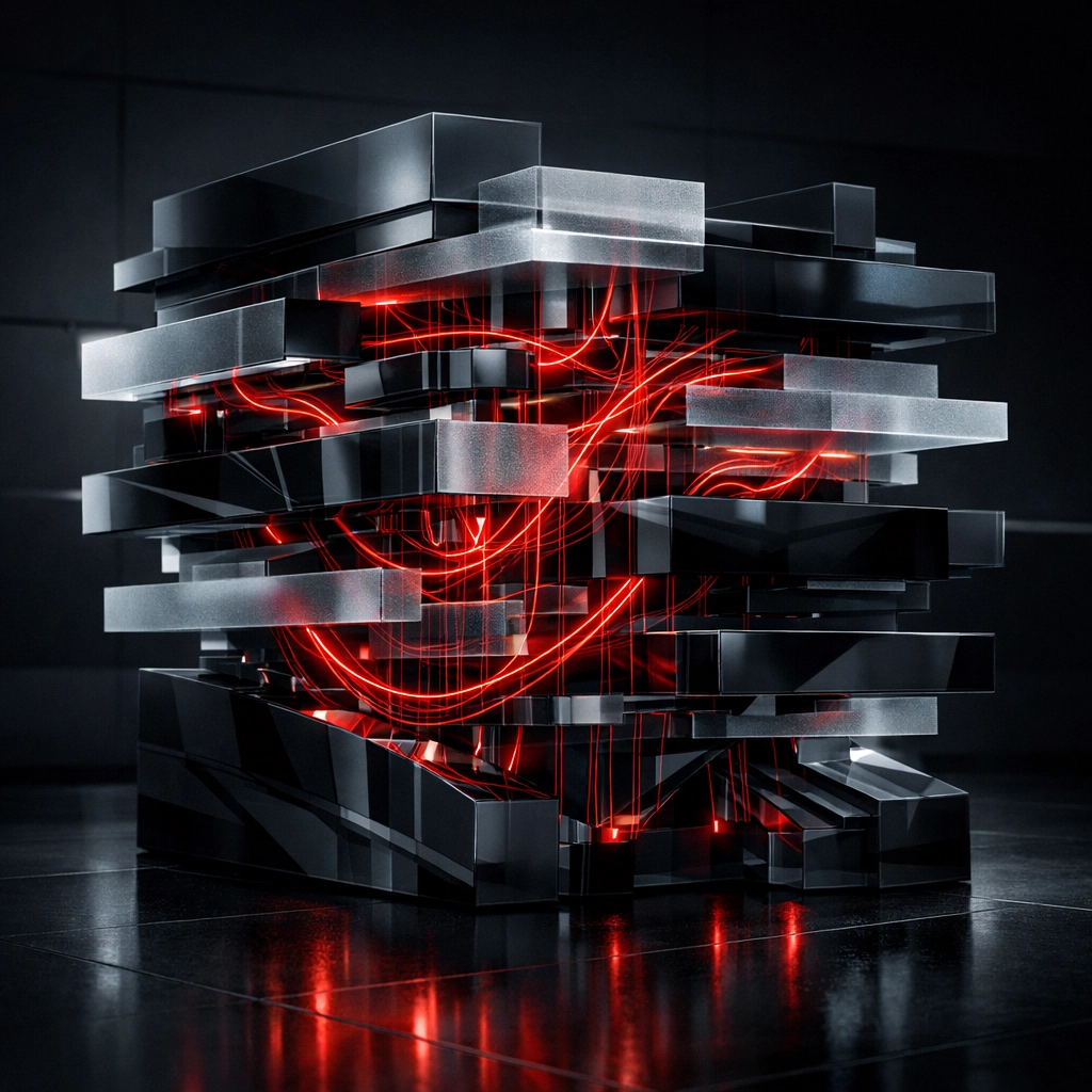 A high-tech detection engine visualization for an enterprise vendor risk management program.