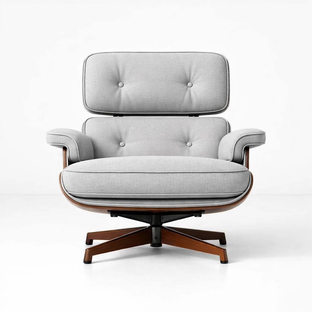 A perfectly restored designer armchair showcasing premium upholstery services by Stuff It Upholstery.