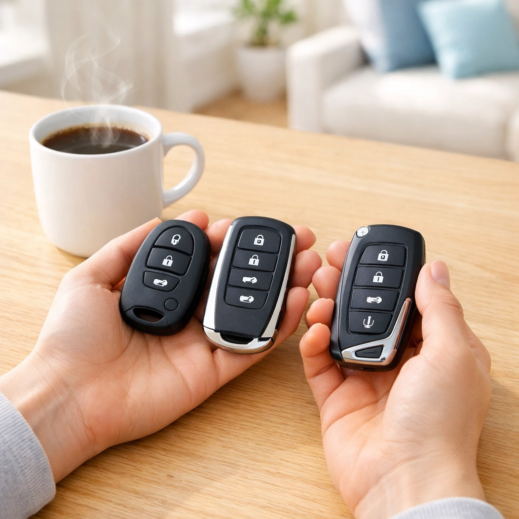 Hands holding car keys over a table representing different car insurance quotes in Pennsylvania.