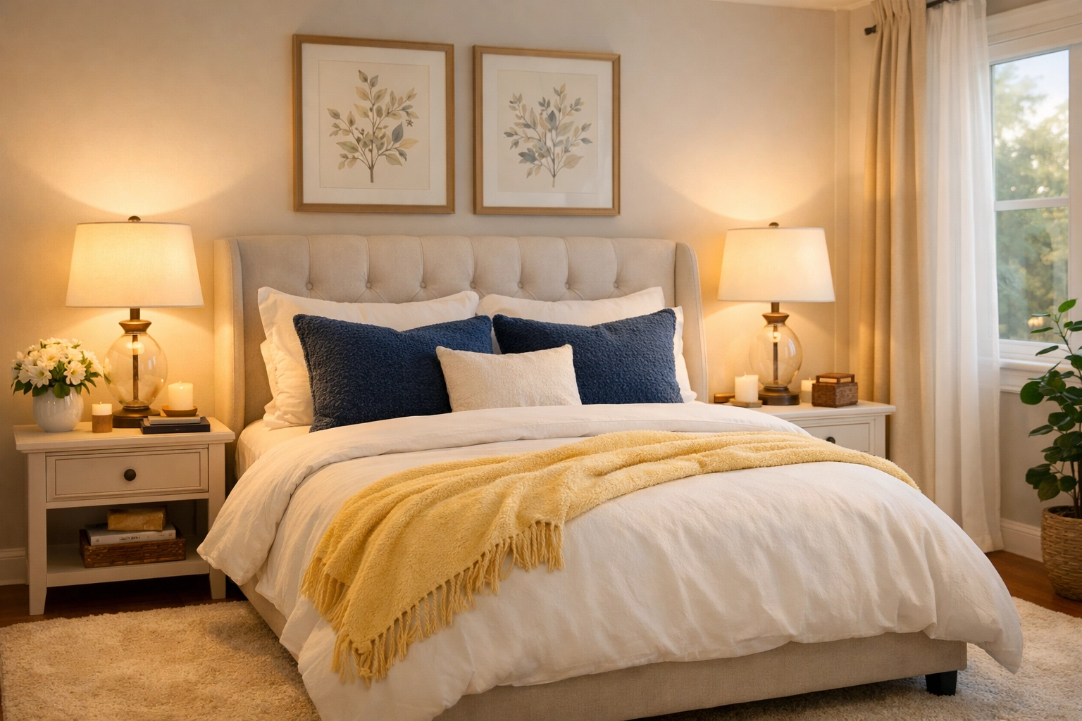 Tranquil master bedroom maintained by eco-friendly house cleaning in Leominster MA.