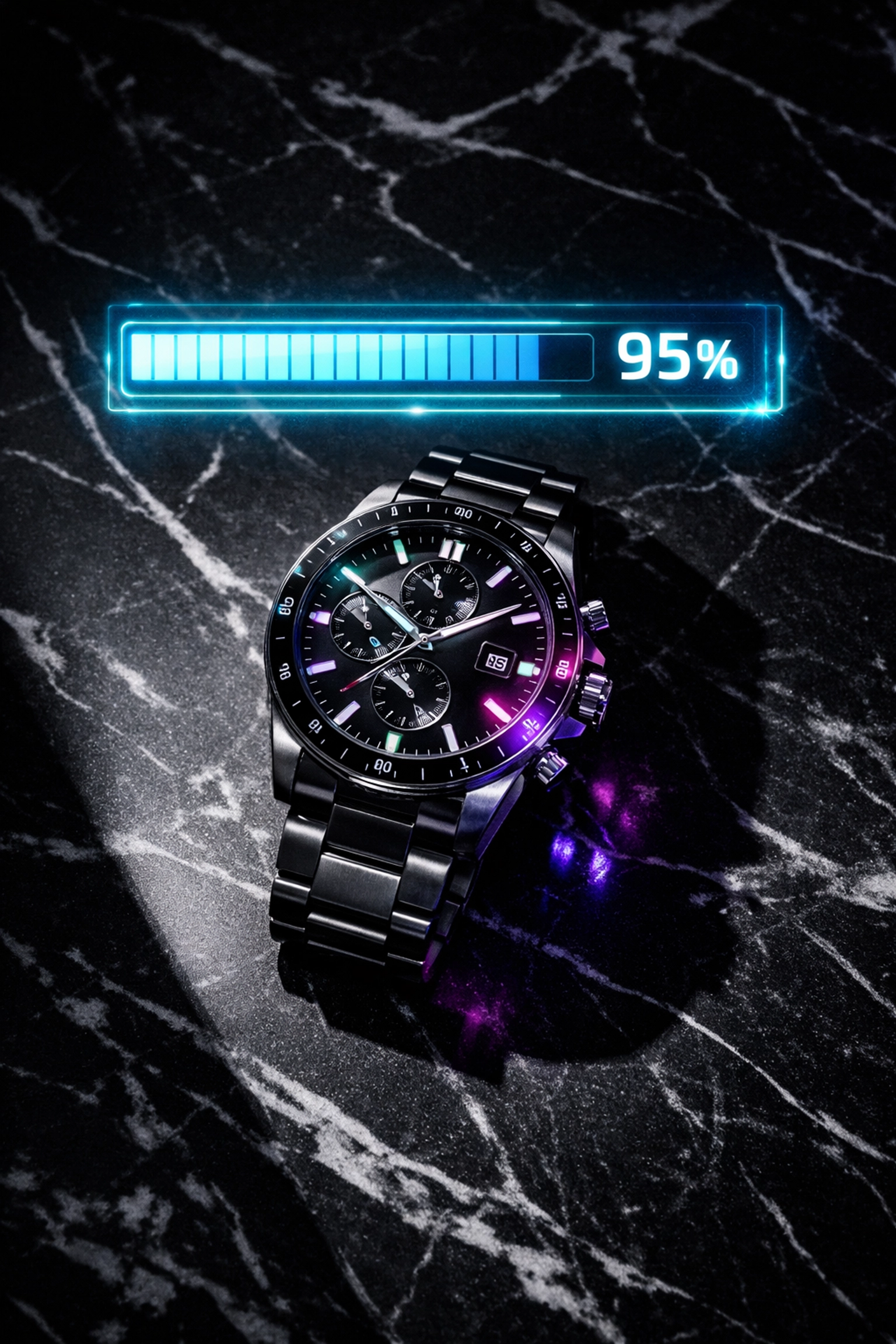 Luxury watch with loading indicator showing slow e-commerce platform performance