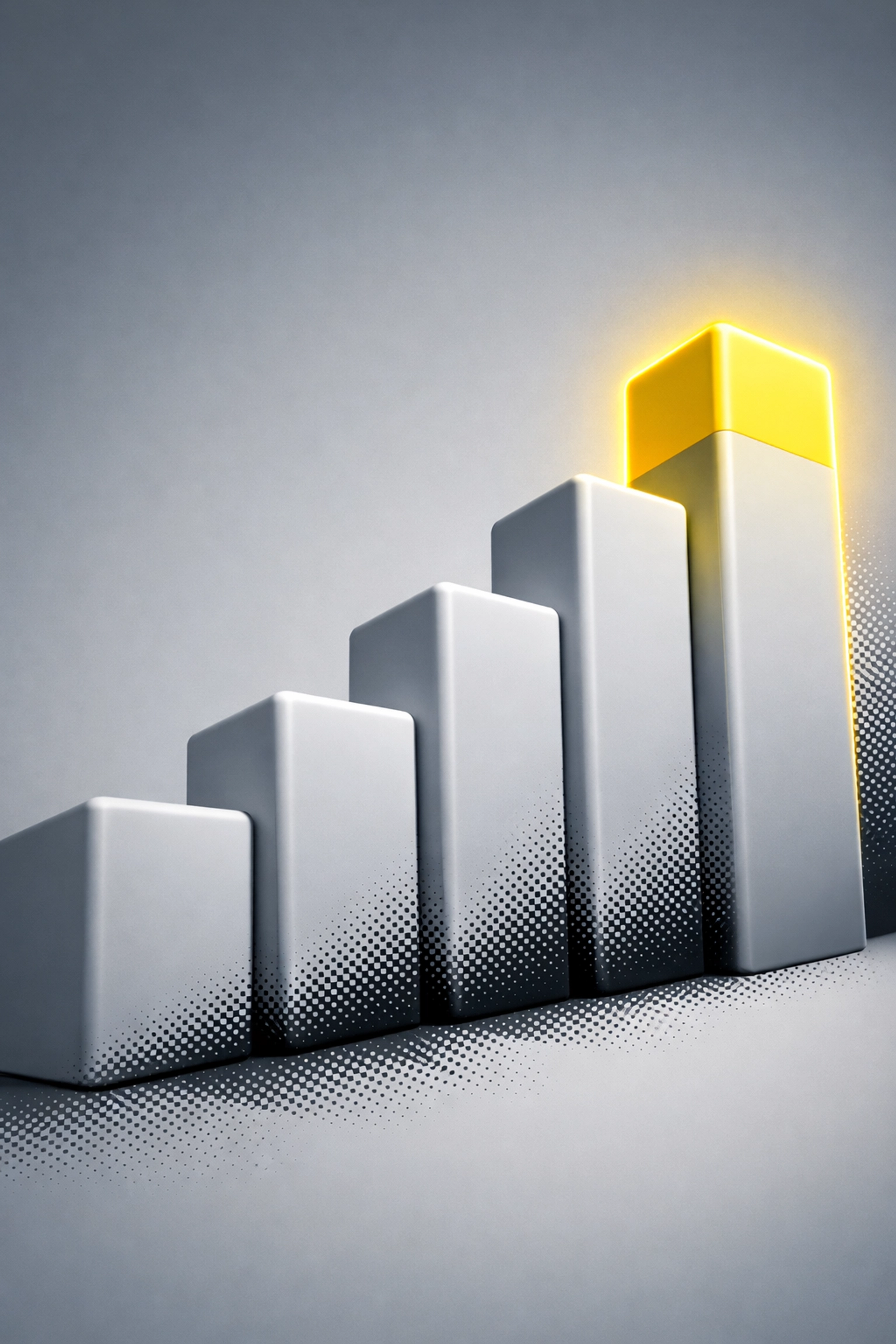 Rising blocks representing monumental growth and a verified track record for scaling an Amazon brand.