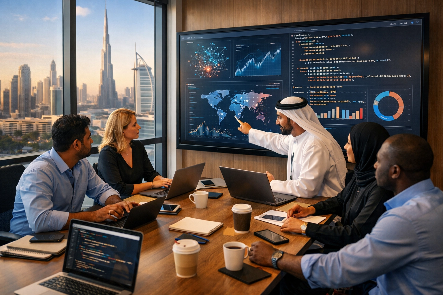 Machine learning course Dubai classroom with professionals learning predictive analytics