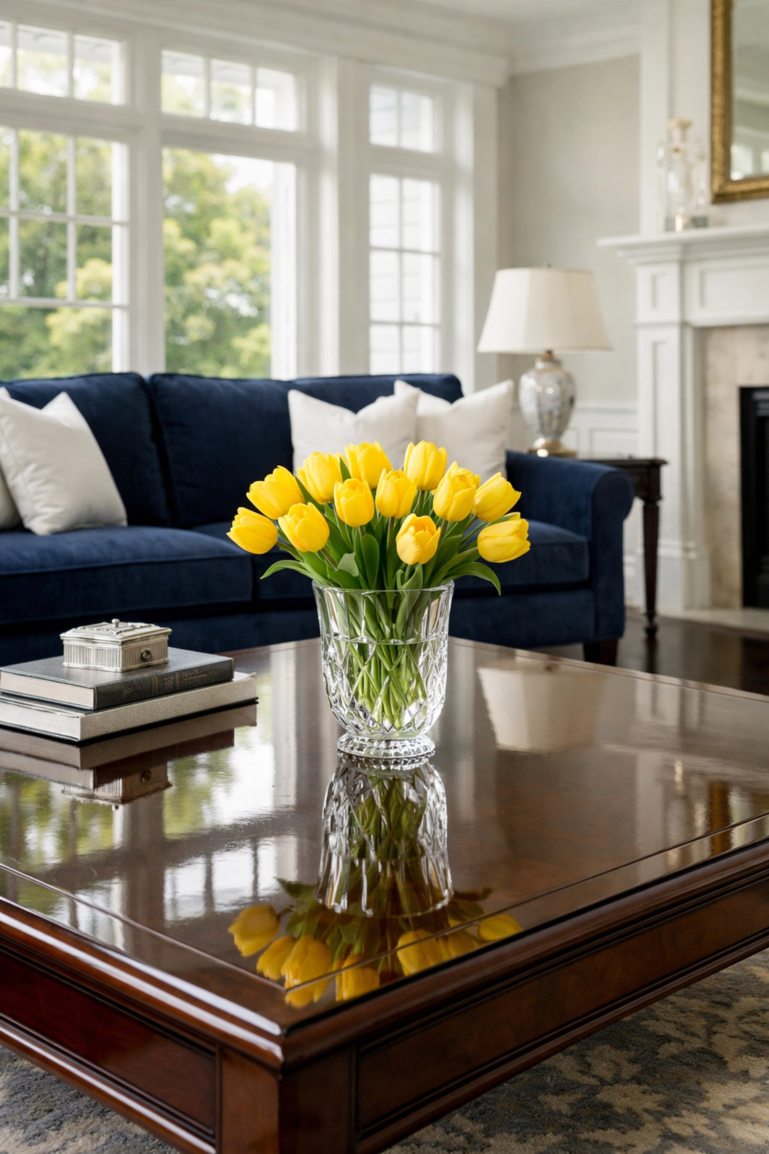 Impeccably clean Massachusetts living room showing the quality of professional cleaning services near me.