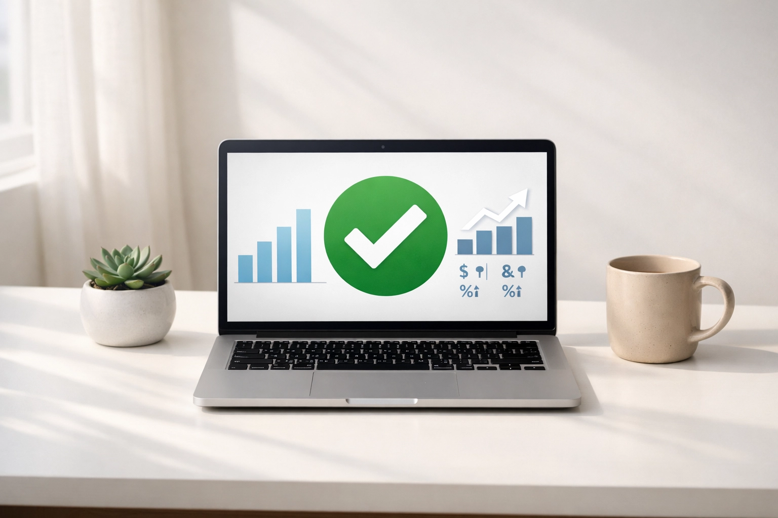 Modern workspace showing a laptop with a successful SBTPG tax refund transfer notification.