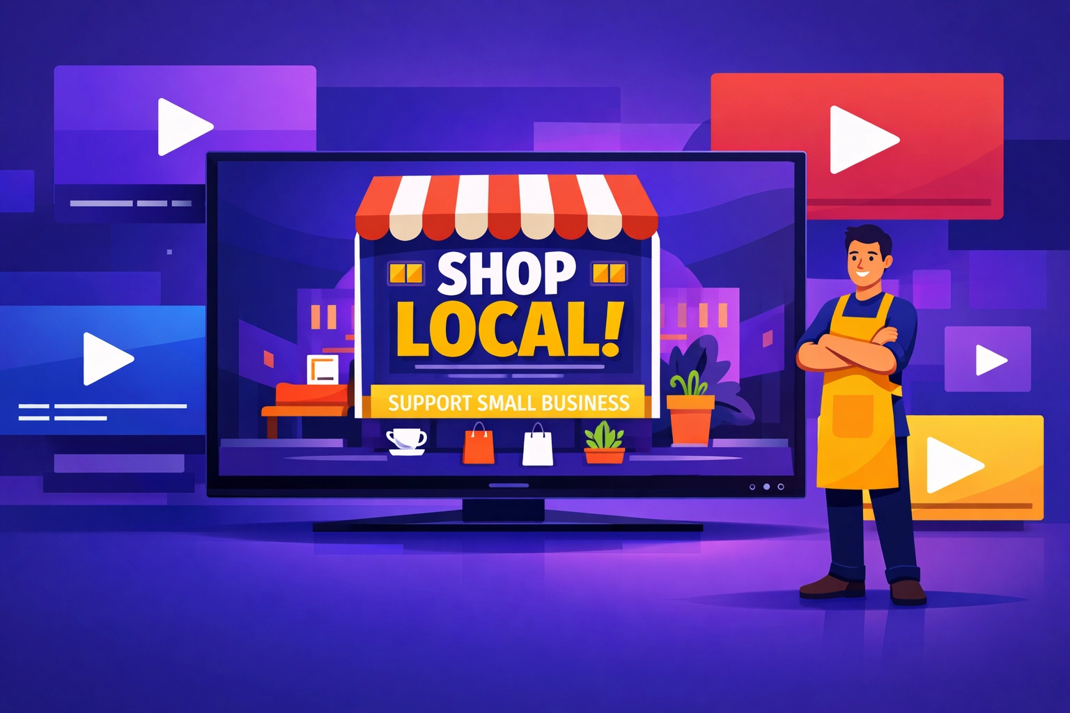 Local business advertisement displayed on streaming TV platforms like Hulu and Roku for CTV advertising