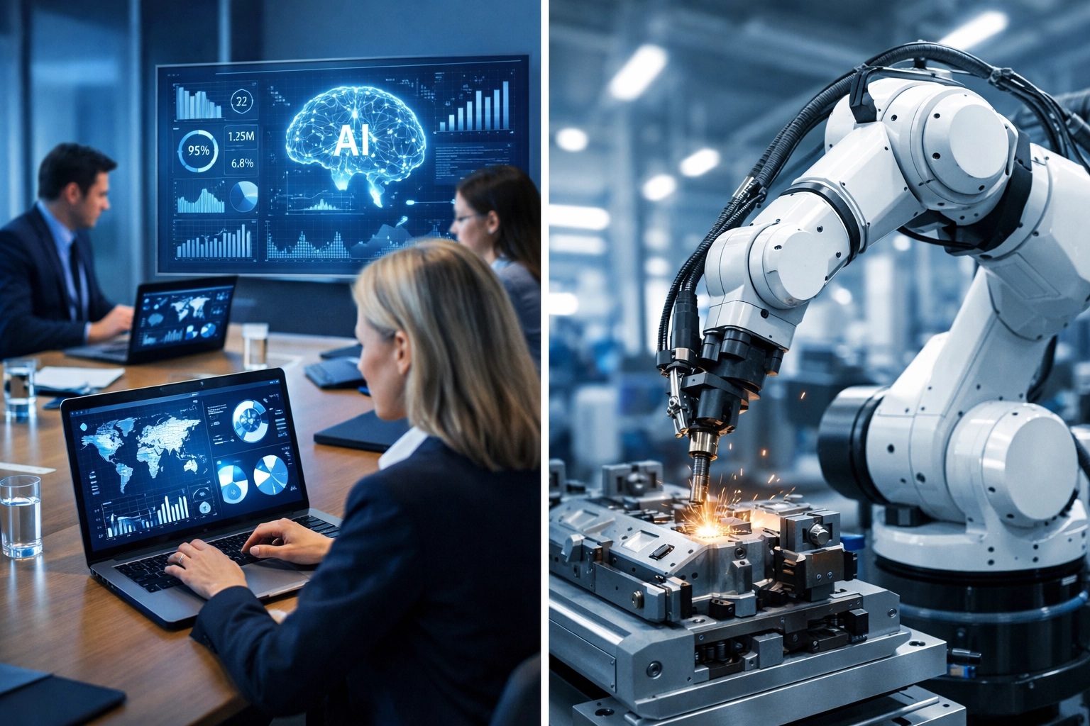 Enterprise AI automation and vertical AI applications in corporate and manufacturing settings