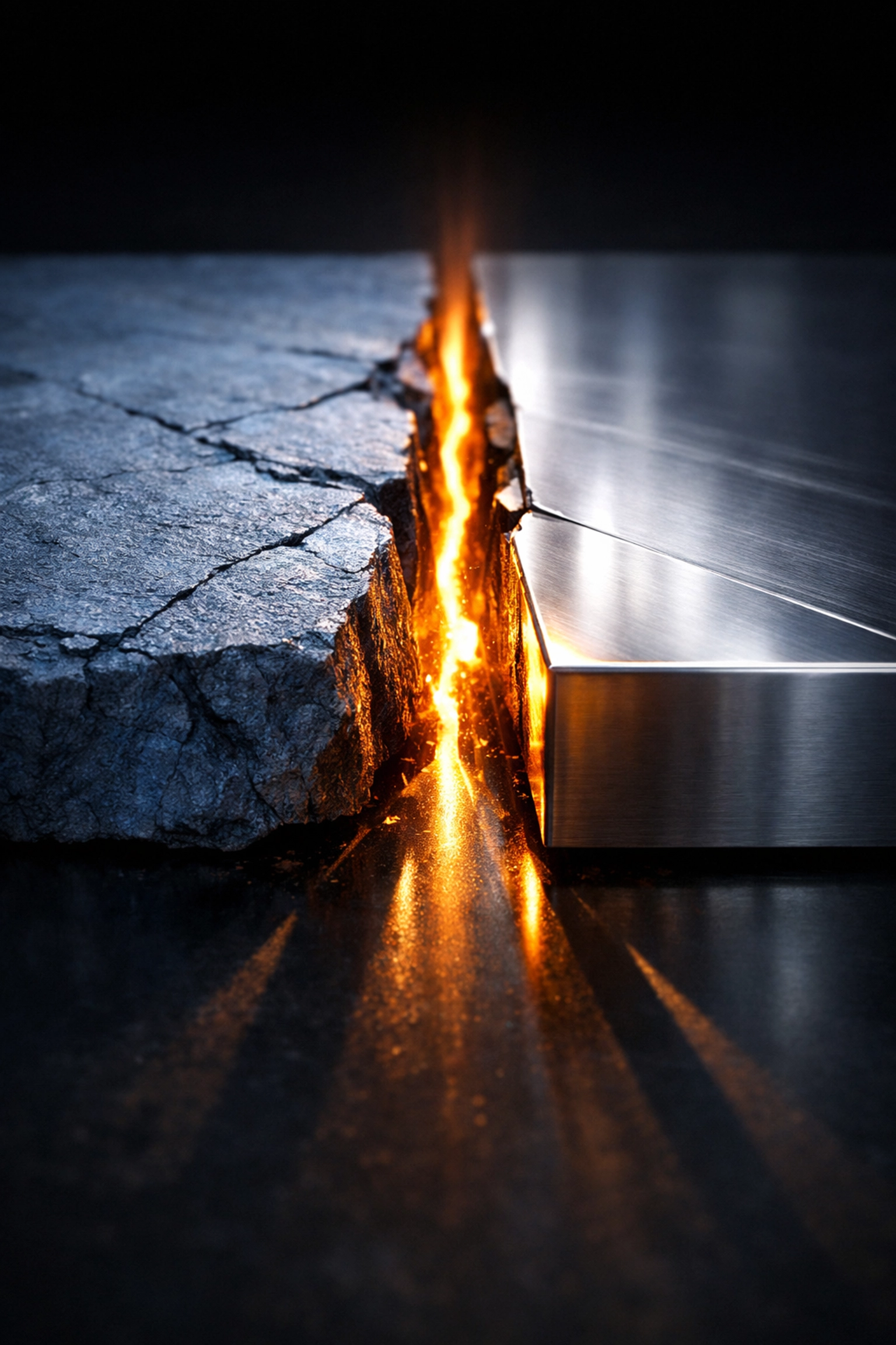 Tectonic plates drifting apart, representing the political rift between Quebec and Canada over secularism.