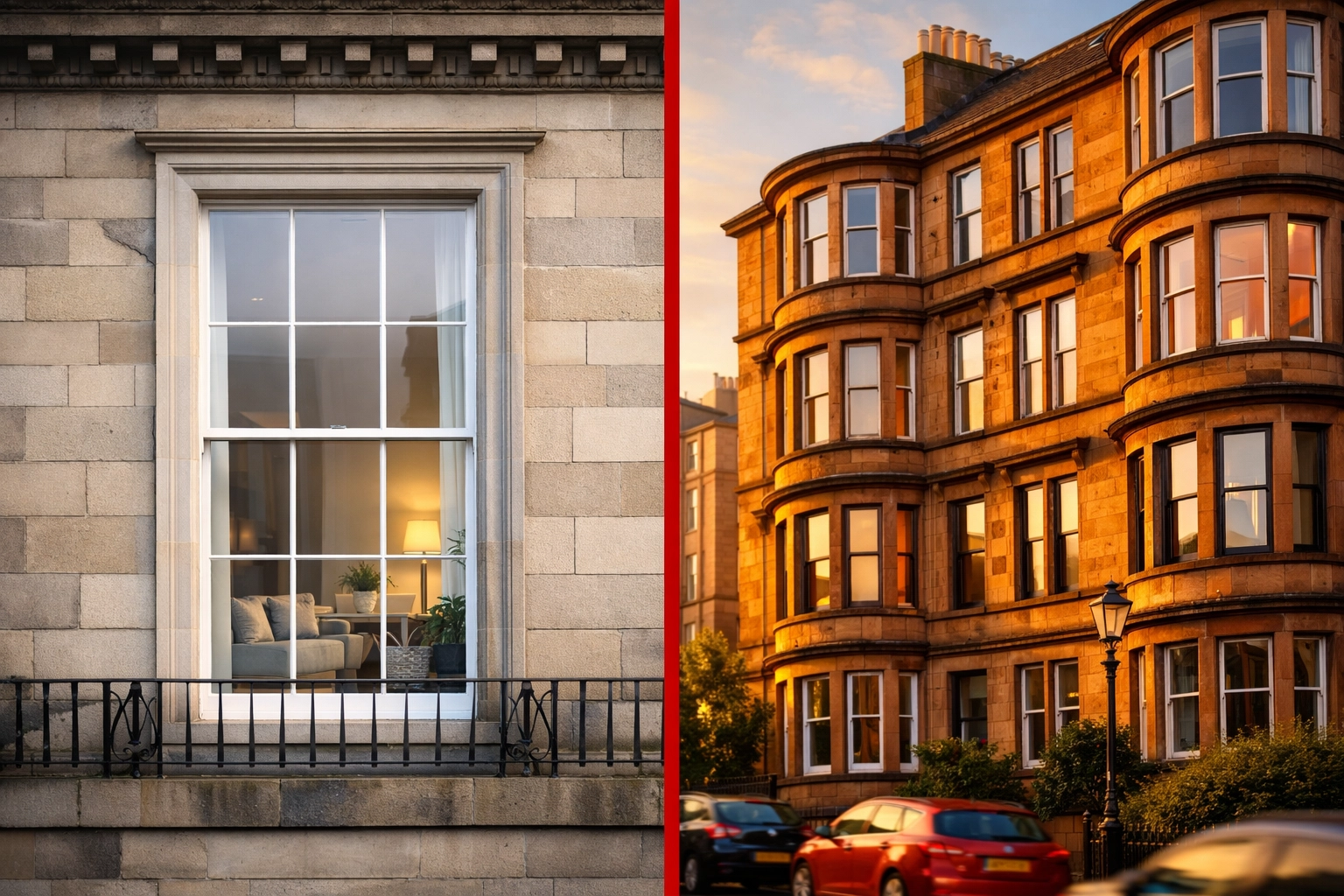Edinburgh and Glasgow properties showing diverse Scottish housing market opportunities