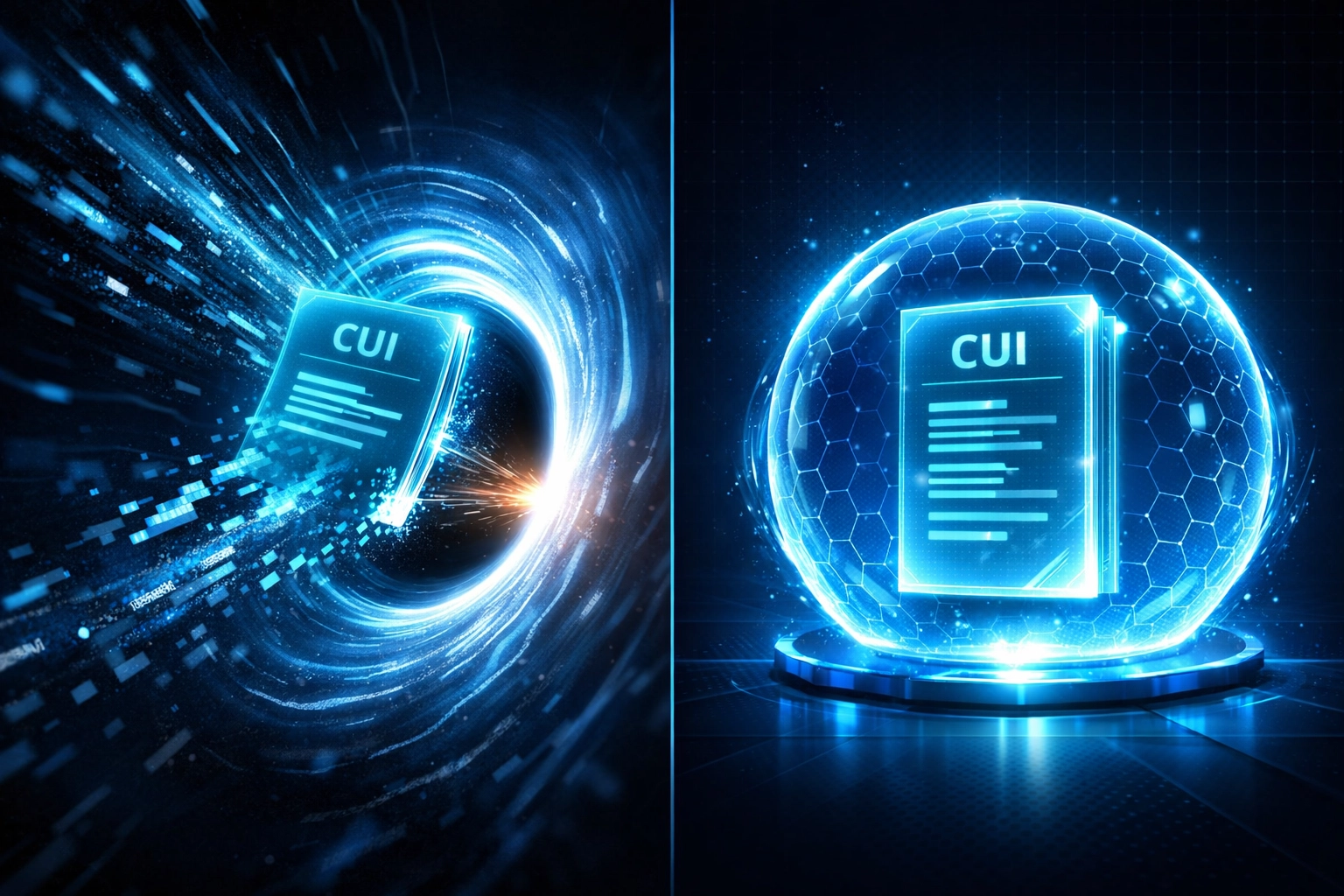 CUI data escaping to Big Tech AI platforms versus secured data protected within CMMC compliant environment