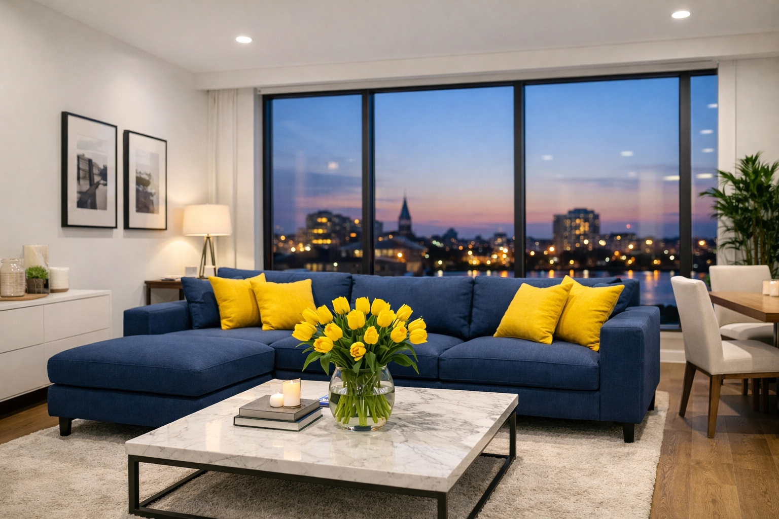 Clean and organized North Cambridge condo representing the results of a professional house cleaning.