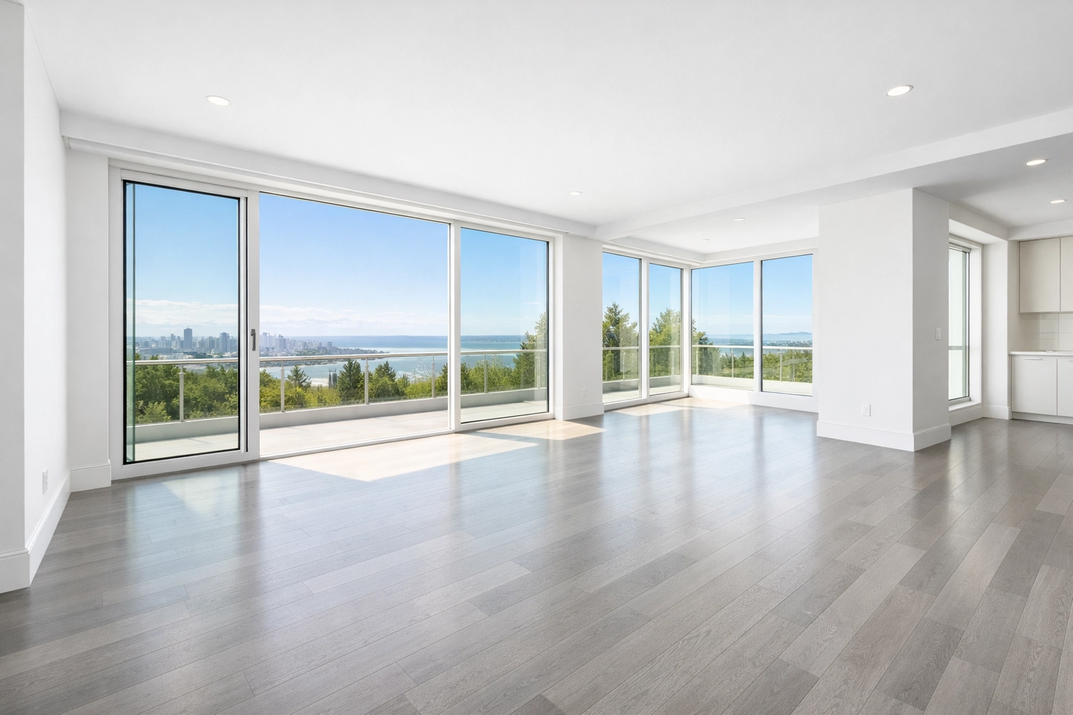 A sunlit, modern empty living room showing high-end property potential in the Kent rental market.