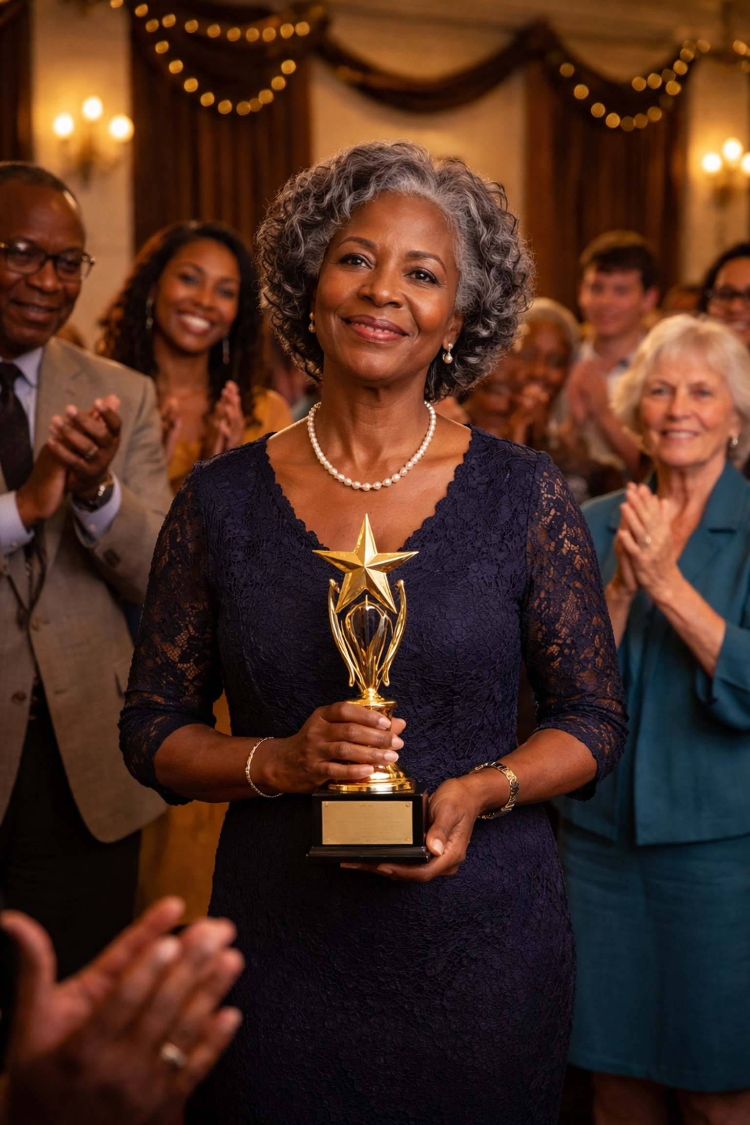 Stop Sleeping on Black Excellence: These News Stories Prove We're Still Making History Black woman receiving a community award for her contributions as an unsung local hero