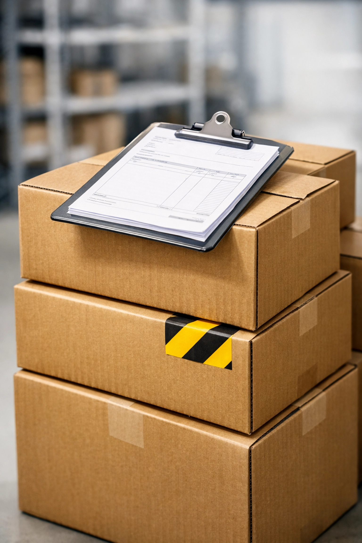 Professional wholesale invoices and shipping boxes for Amazon FBA supplier verification.