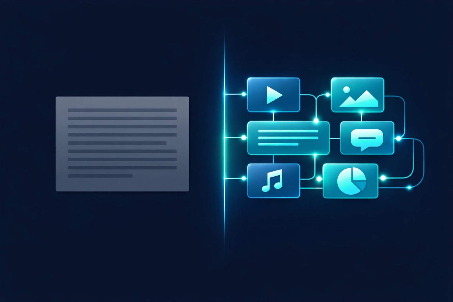 Comparison of traditional content versus modular data chunks optimized for AI search visibility and citations.