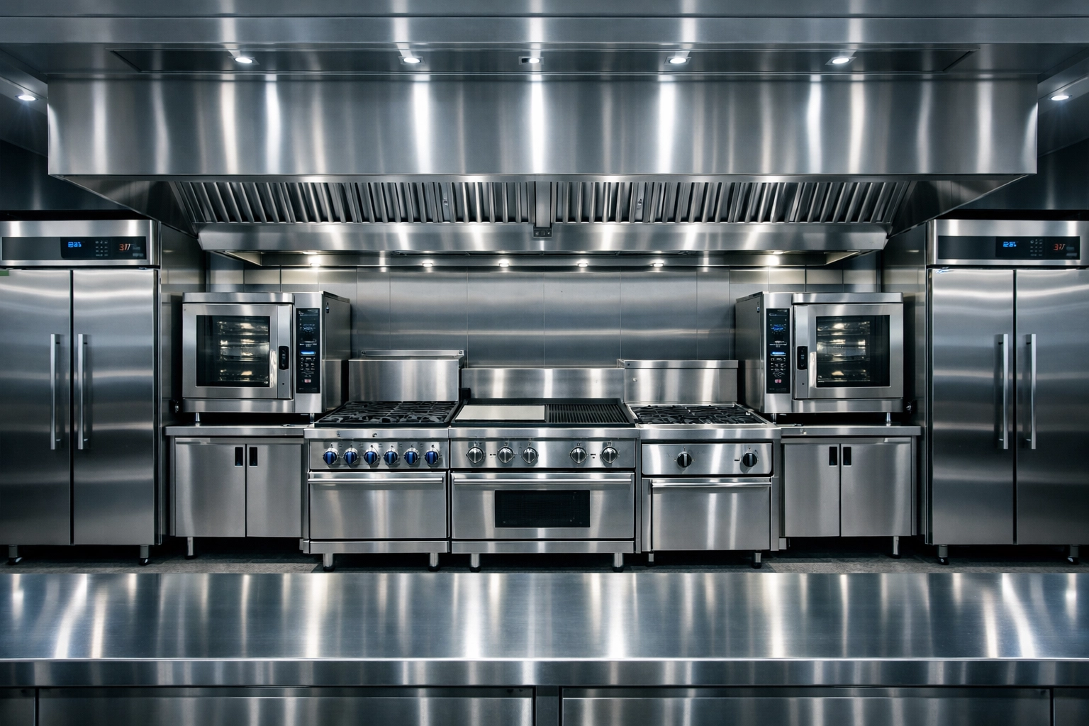 Professional commercial kitchen equipment and assets protected by Washington restaurant insurance policies.