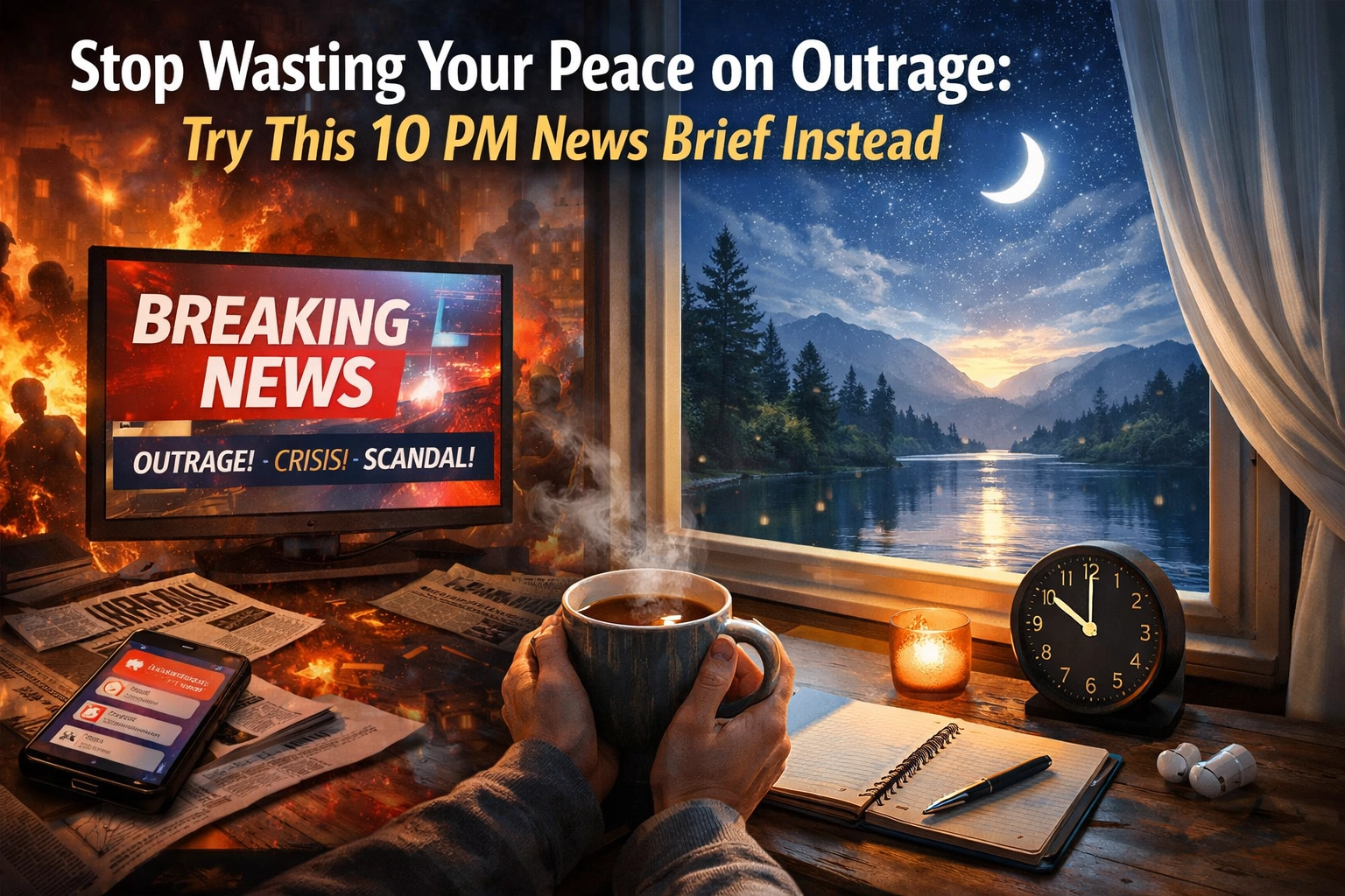 [HERO] Stop Wasting Your Peace on Outrage: Try This 10 PM News Brief Instead