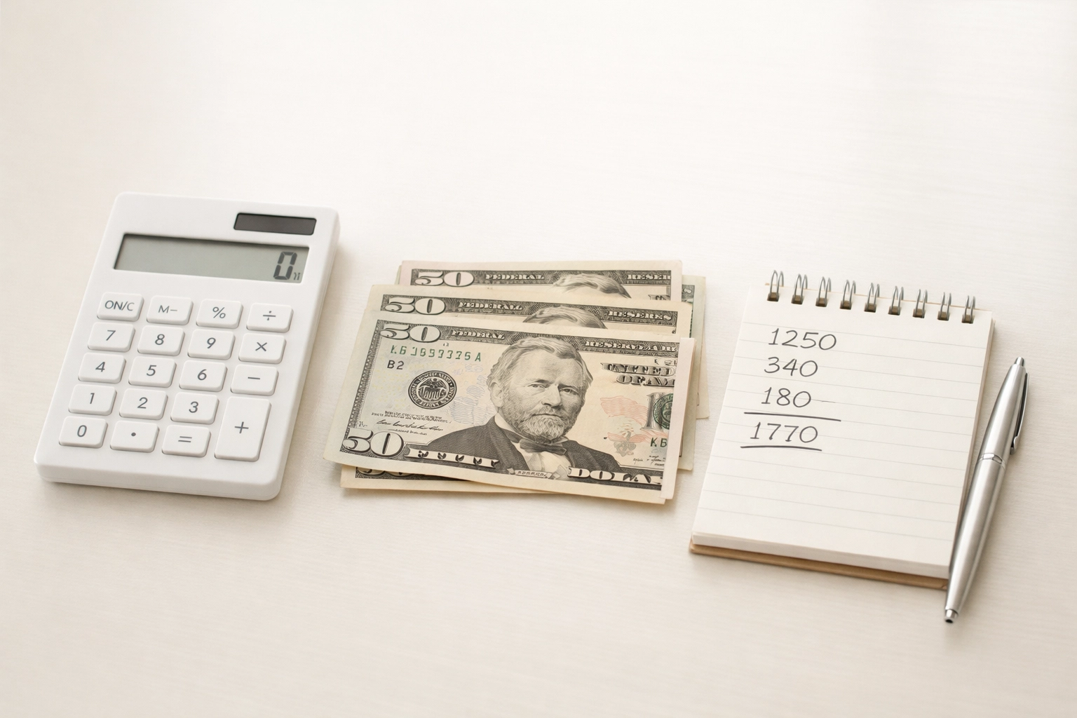 Calculator and cash for calculating tax on tips 2026 deductions under OBBBA