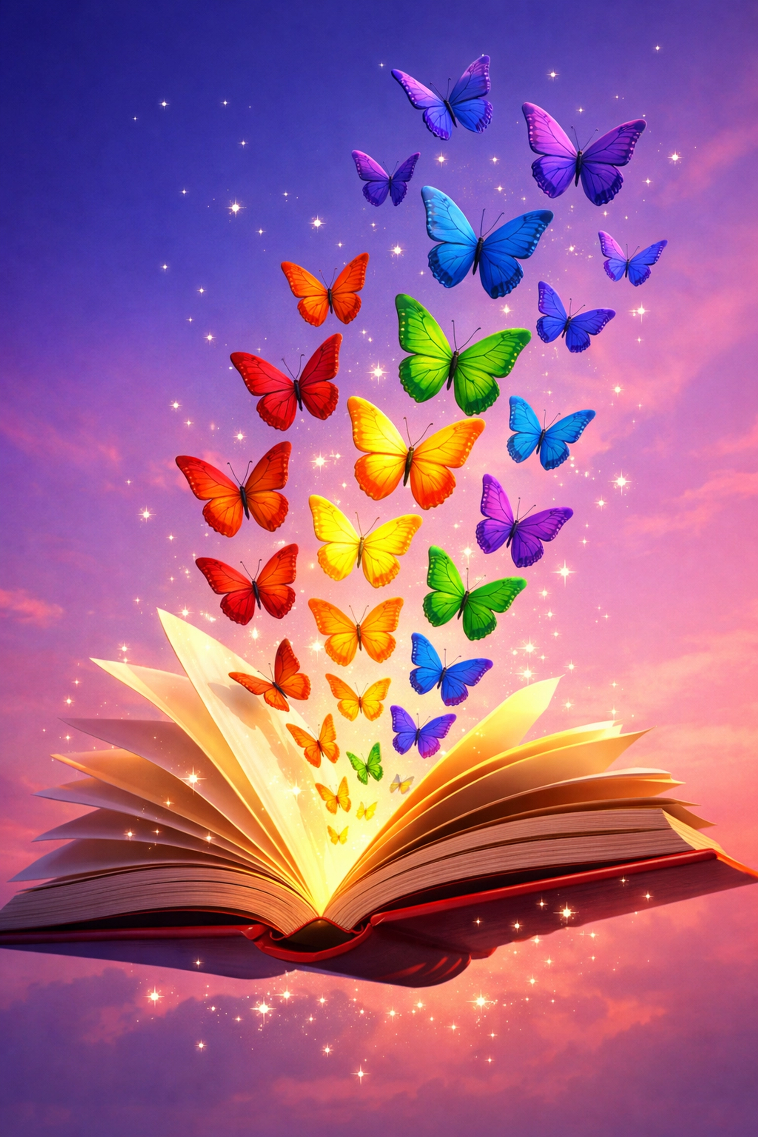 Open book with rainbow butterflies symbolizing LGBTQ+ fiction and queer joy at Read with Pride