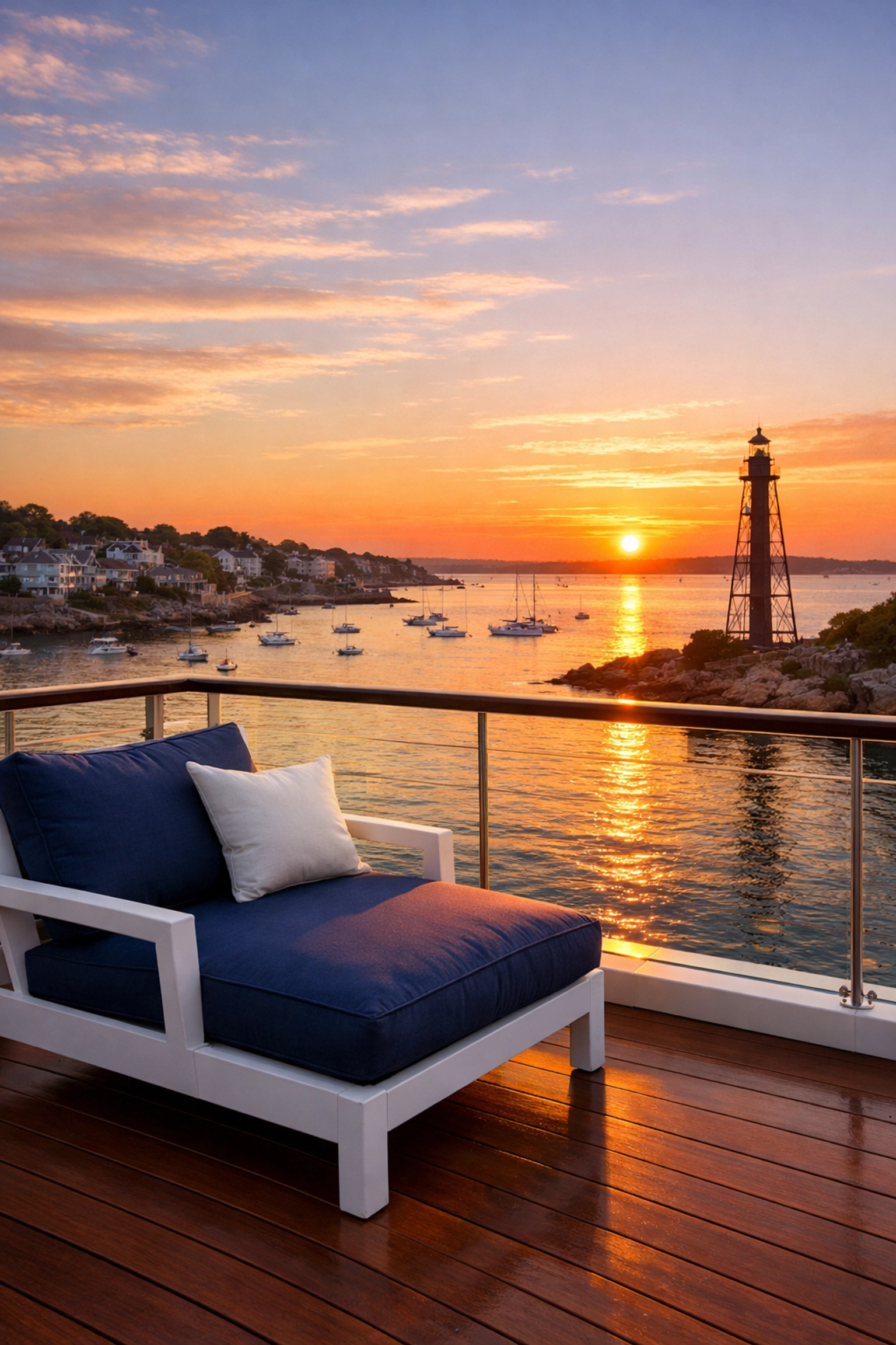 A clean, stress-free harbor-view sanctuary following a professional Marblehead house cleaning service.