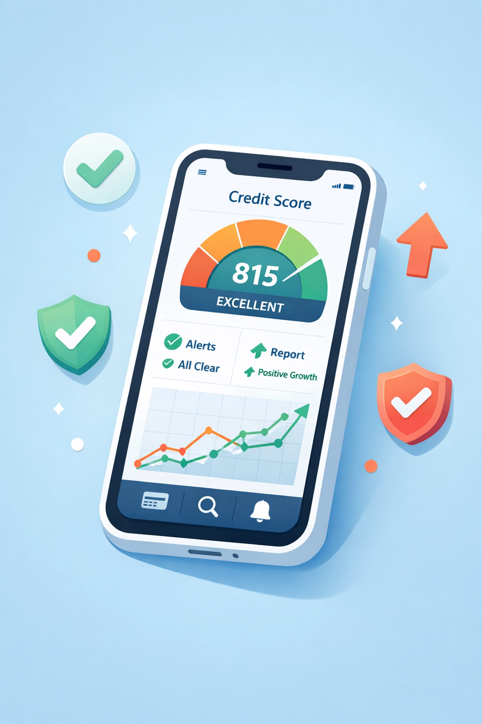 Monitoreo de score de crédito en smartphone mostrando progreso hacia 700 puntos