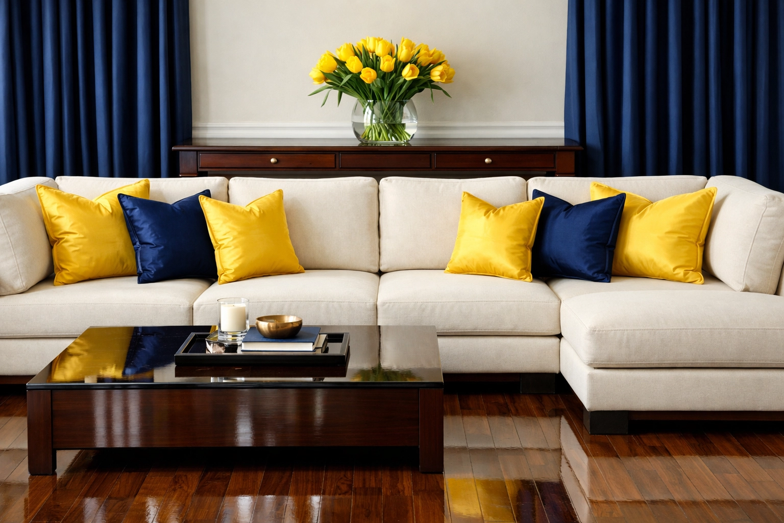 Impeccably organized Wayland living room showing the precision of luxury house cleaning services.