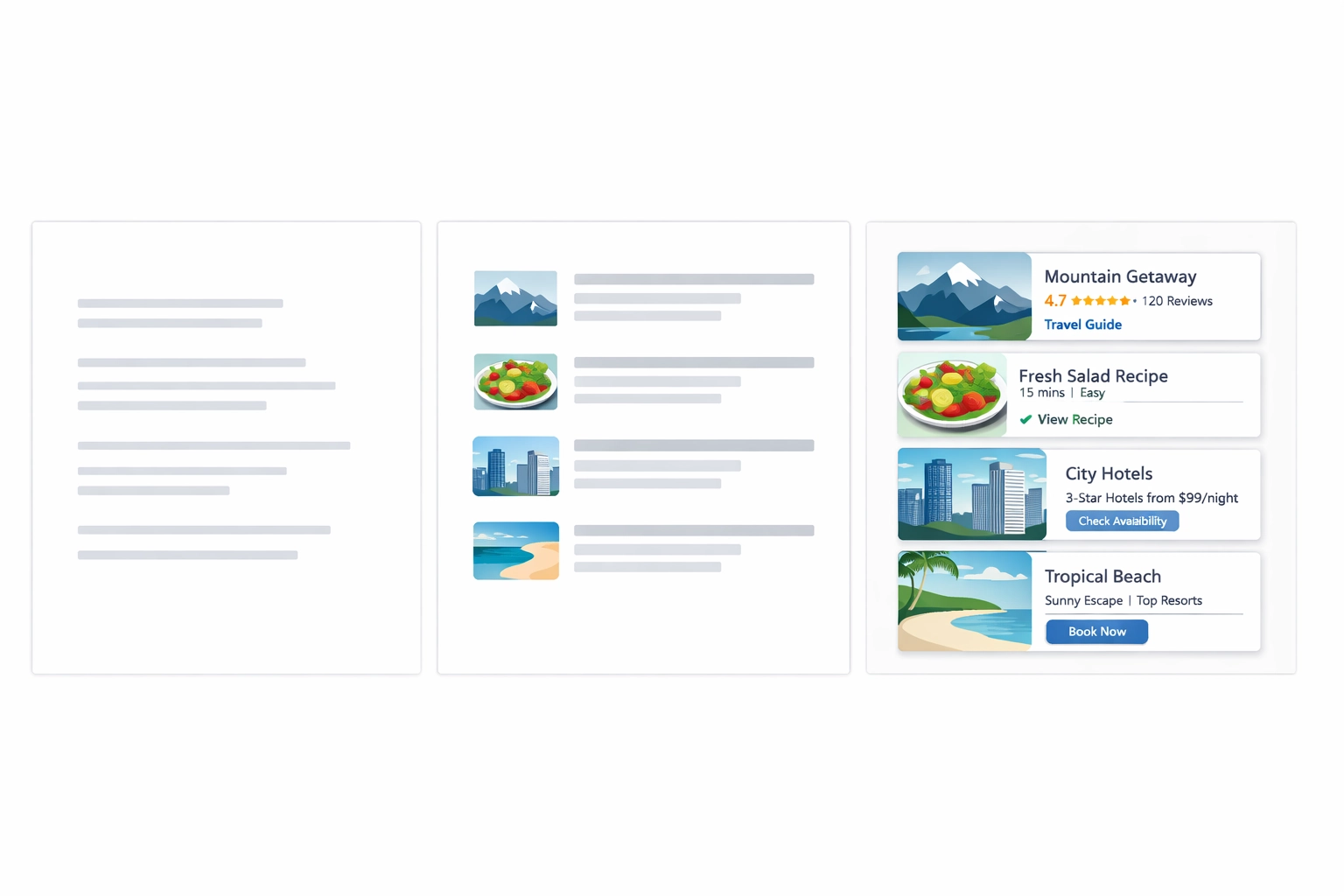 Evolution of search interfaces from text-only to visual knowledge panels