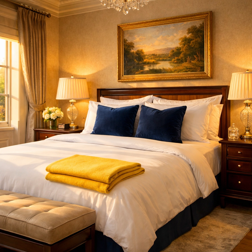 Clean luxury bedroom in West Cambridge maintained by a professional maid service Cambridge.