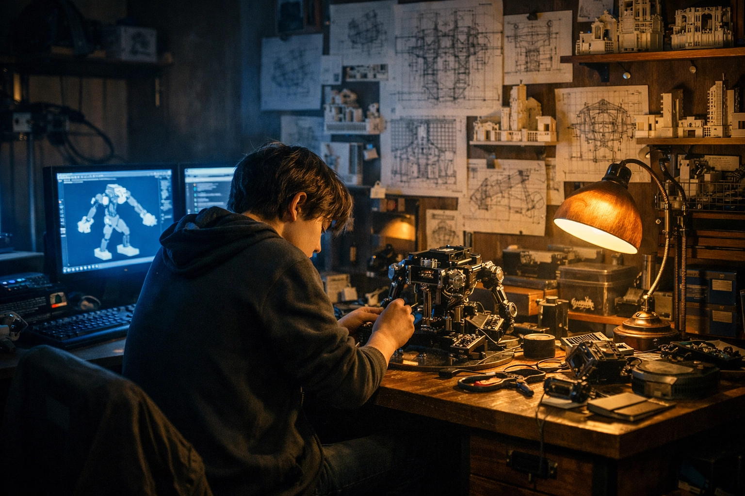 Dedicated student working on a specialized project, illustrating authentic passion for Ivy League profile building.