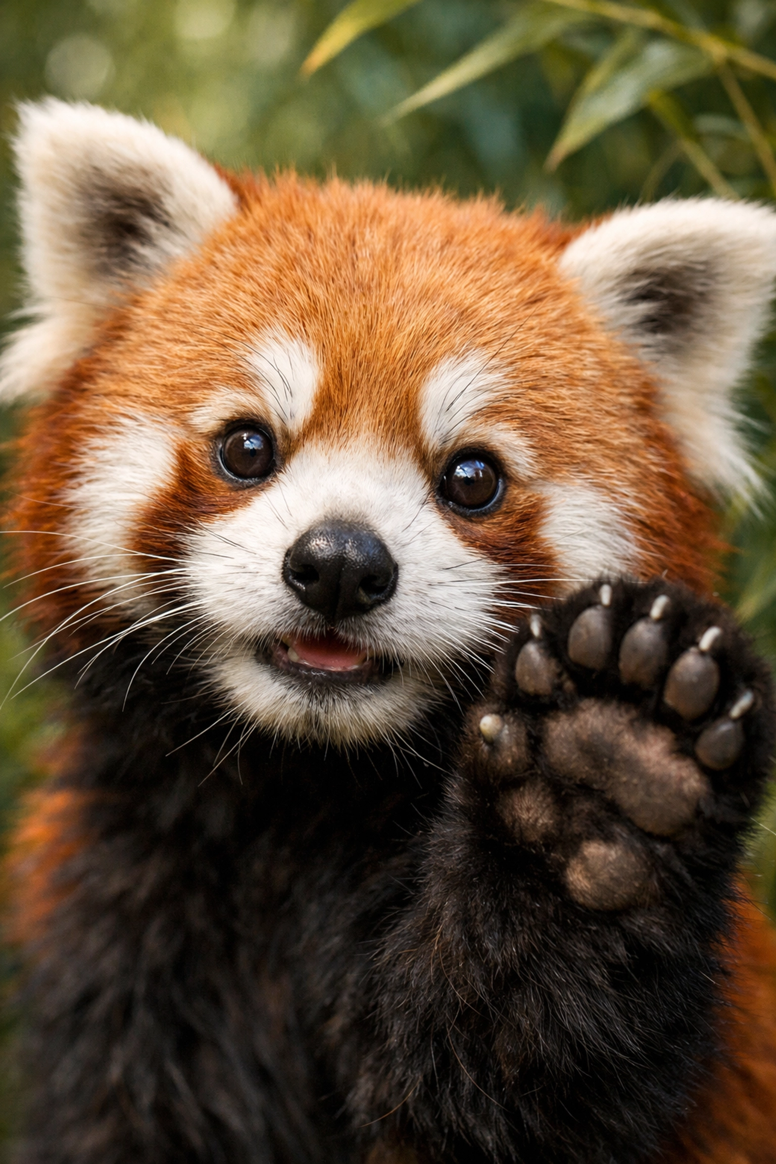 Red panda close-up portrait exemplifying engaging wildlife photography for species spotlight campaigns