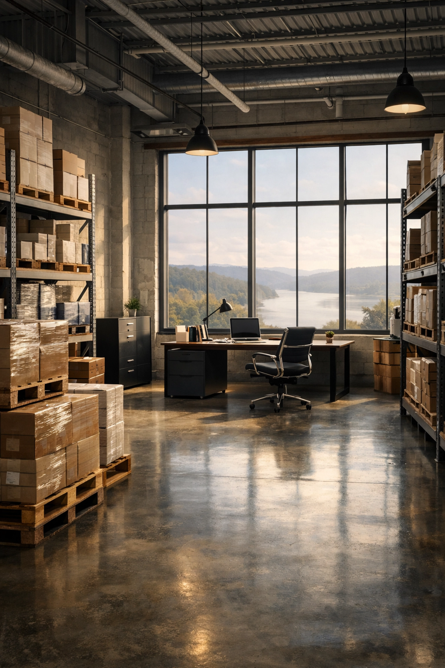Northern Kentucky warehouse interior showing organized workspace for workers compensation coverage