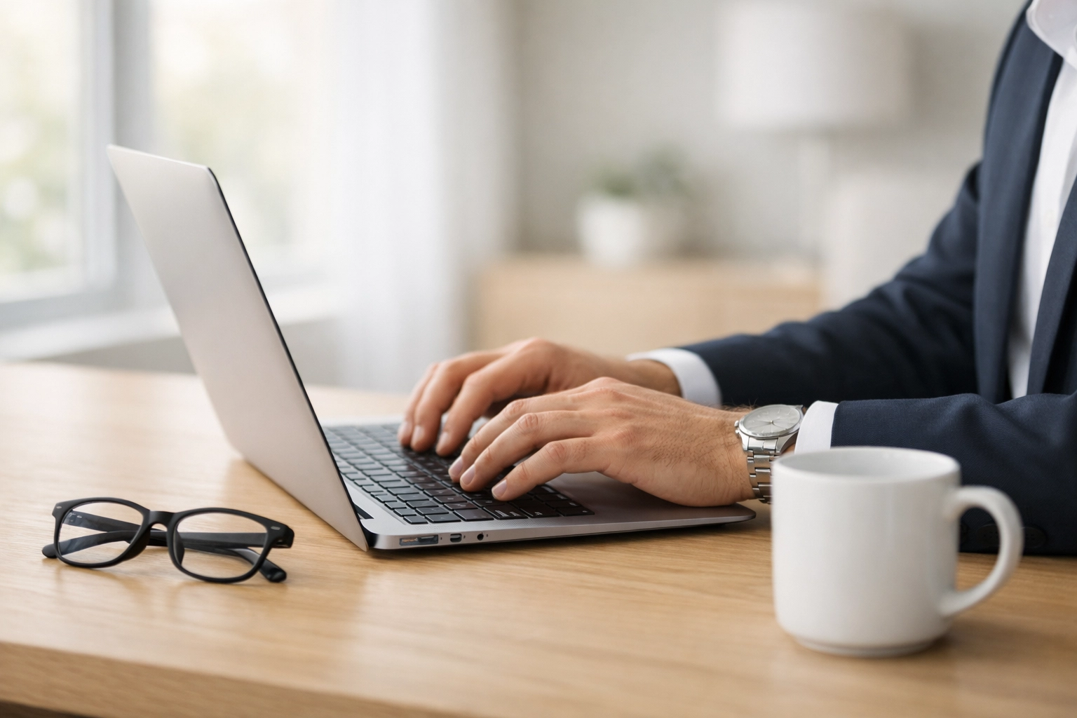Tax professional using a laptop to manage electronic filing and IRS EFIN registration.