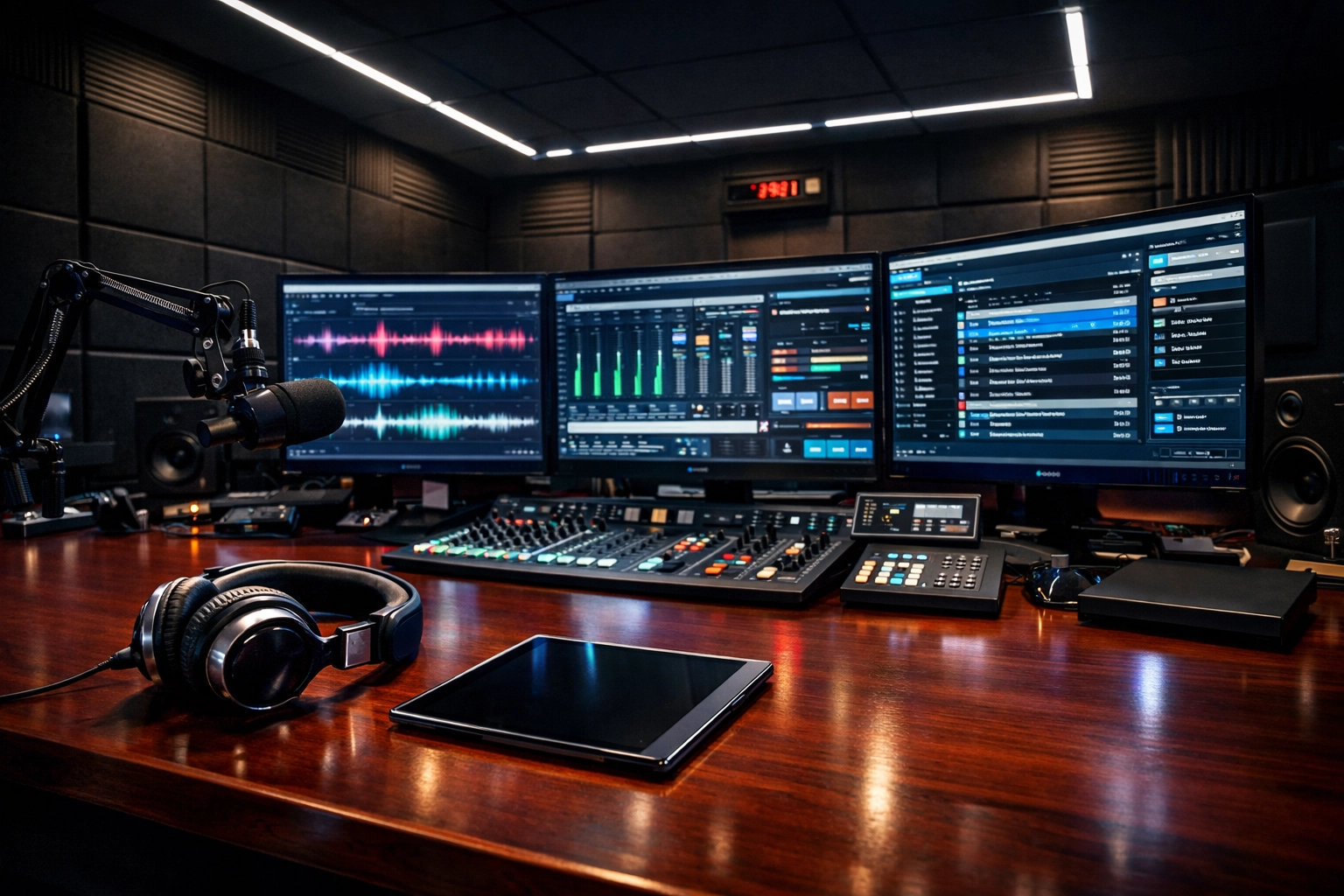 Modern POWER NV103.1 radio studio with cutting-edge production technology for premium digital content.