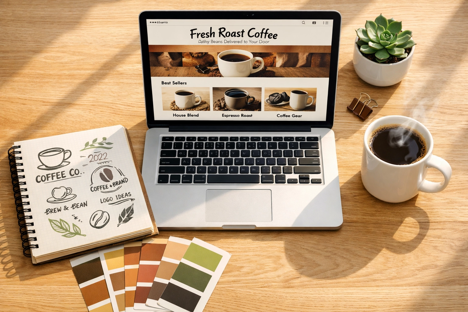 Home office setup for starting a coffee dropshipping business in the UK