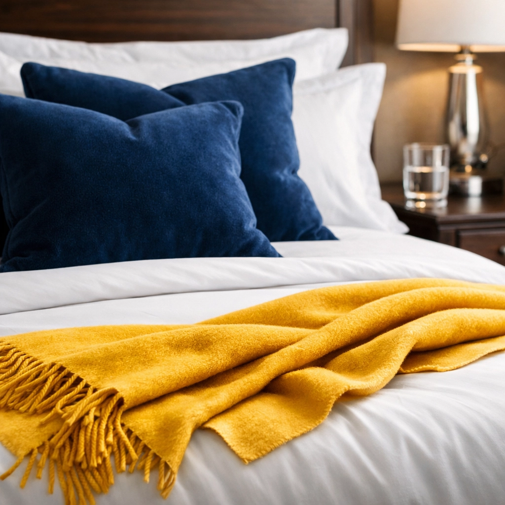 Pristine master bedroom with crisp linens, showing the detail of a ninja-level maid service in Beverly.