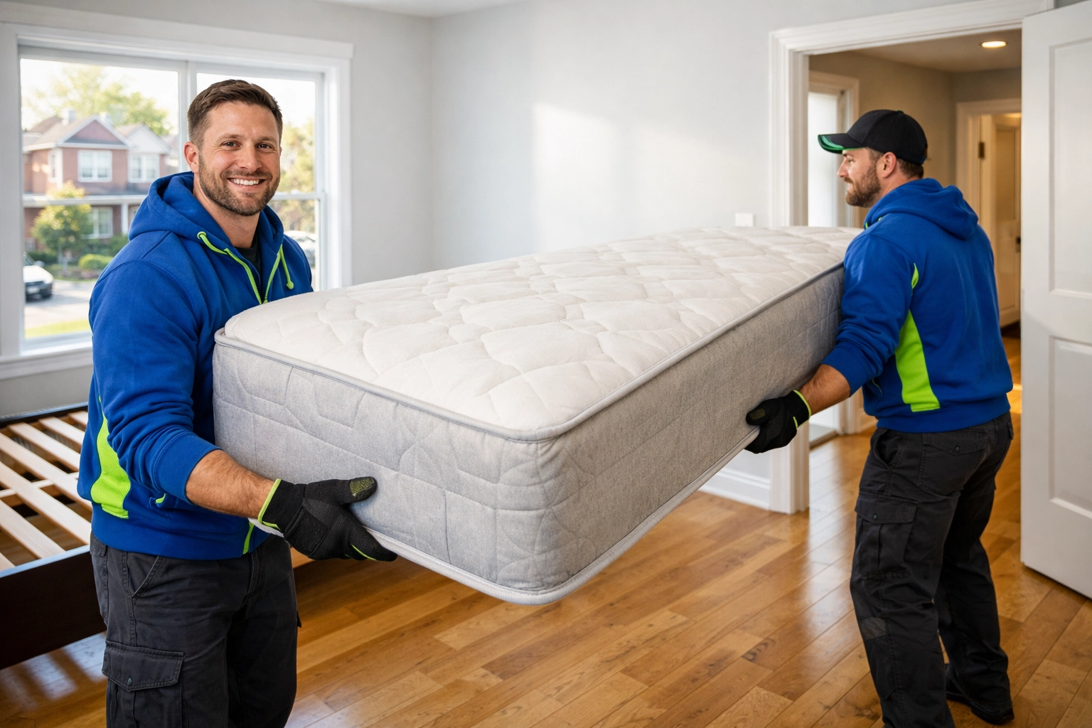 Mattress Removal Toronto: Say Goodbye to Your Old Bed Today Junk GTA professional team performing efficient mattress removal in a clean Toronto bedroom.