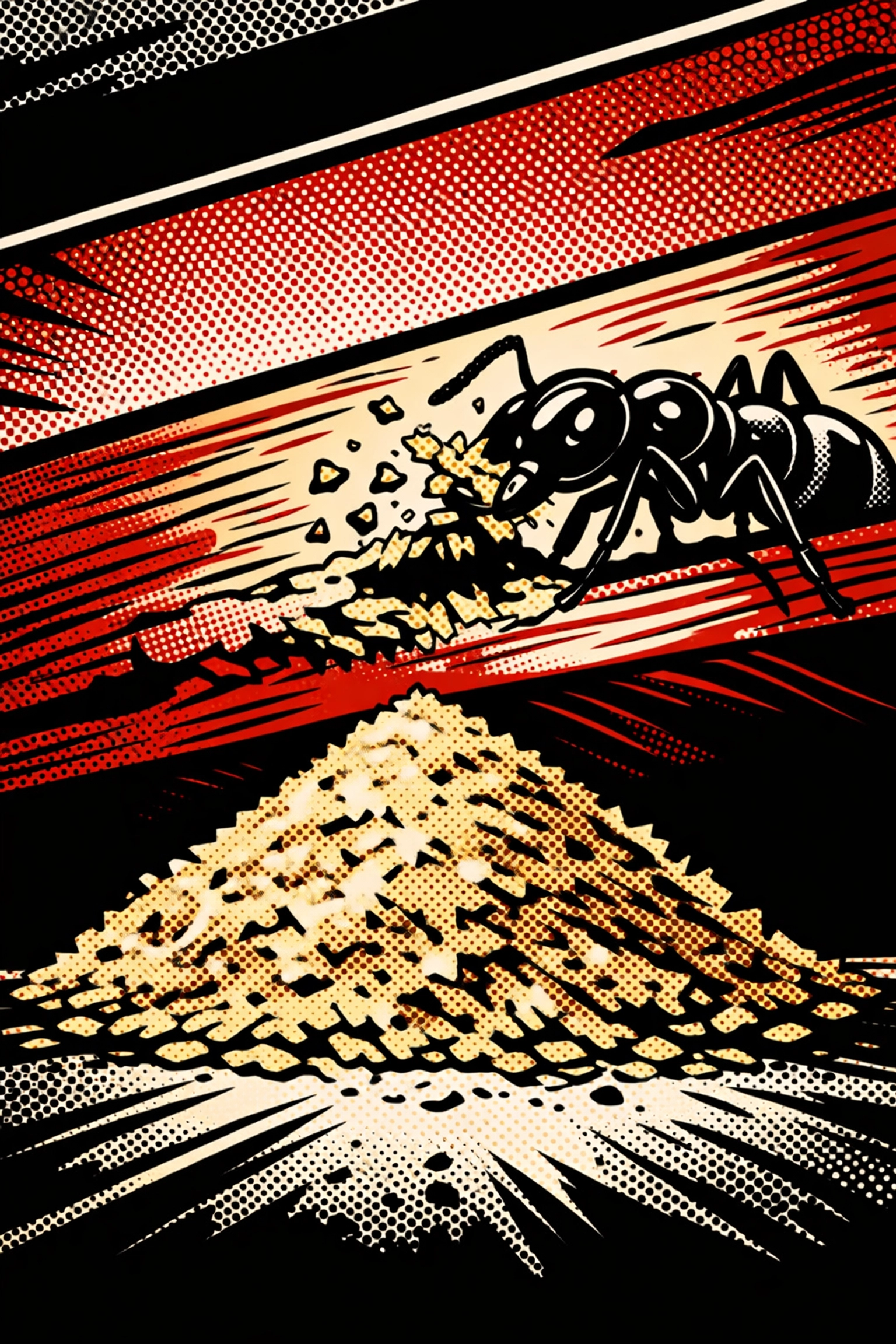 Carpenter ant frass pile near foundation beam showing wood damage