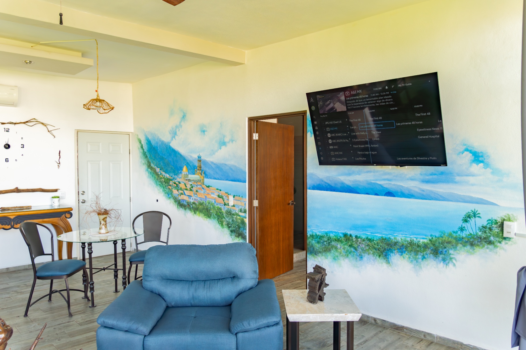 Bright and modern condo living area