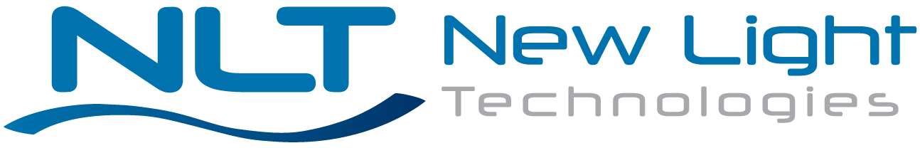 New Light Technologies logo The image displays the New Light Technologies logo, featuring stylized blue lettering and graphic elements suggesting light and connectivity, with a layered design that reflects themes of innovation, technology, and integrated services.