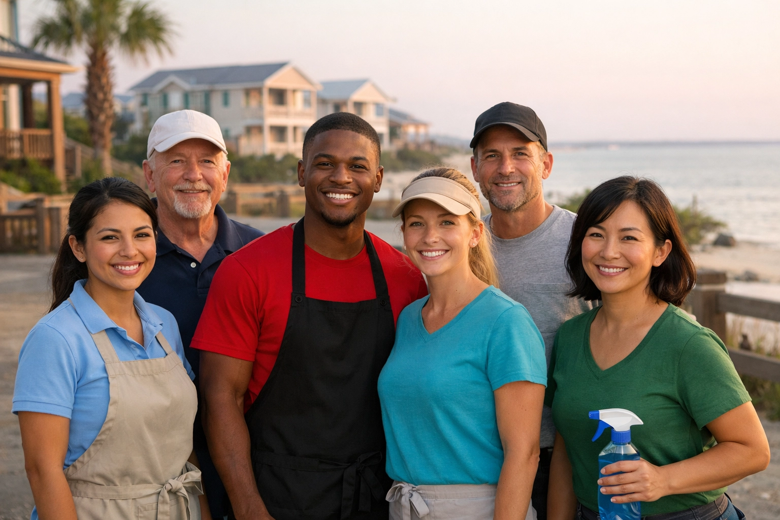 Service industry workers at Mississippi Gulf Coast business location