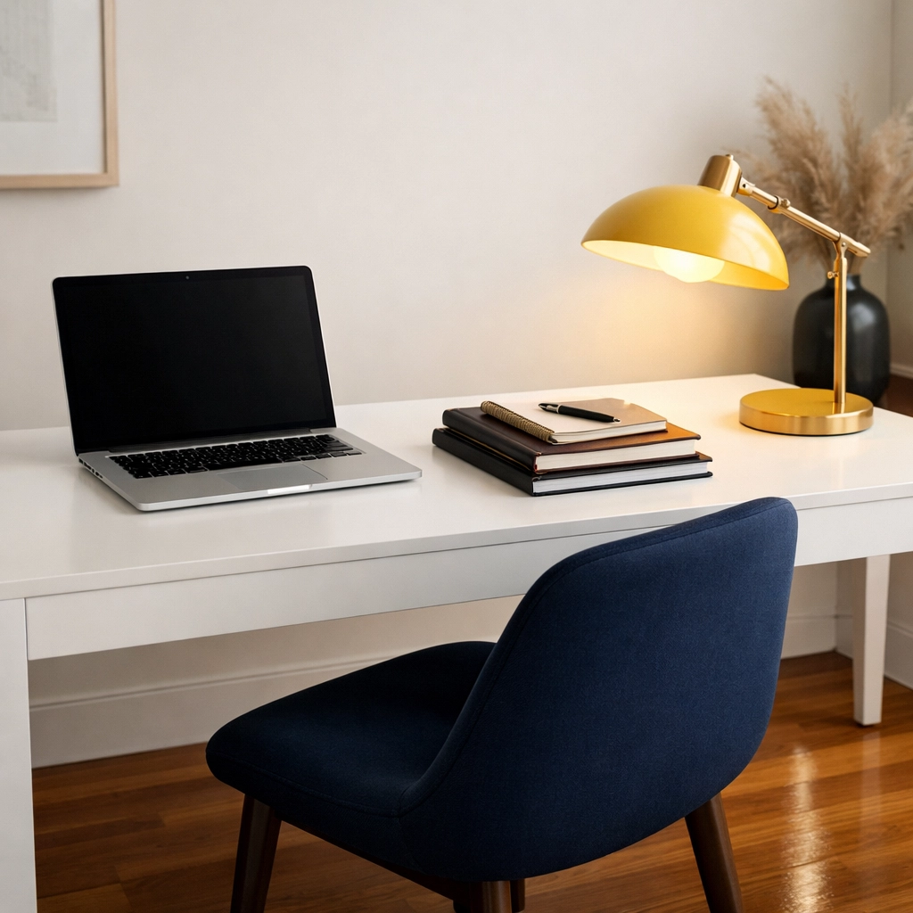 A tidy and organized home office showing the results of expert apartment cleaning Bellingham services.