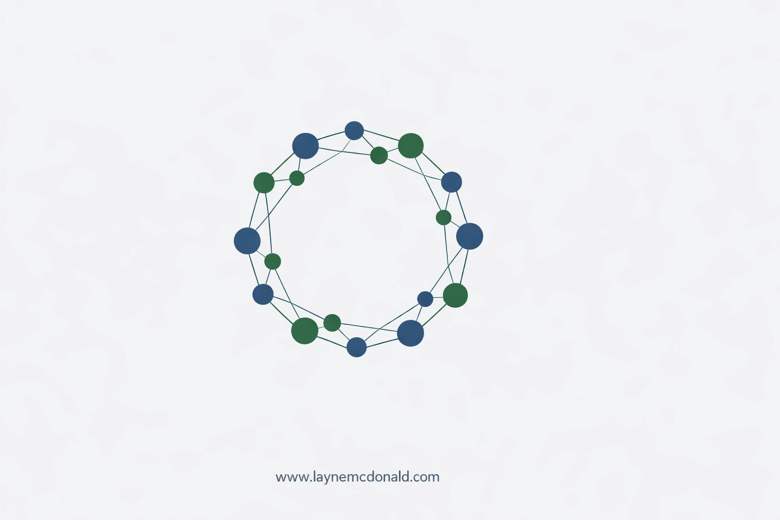 Connected nodes illustration representing church community connection and faith-integrated leadership.