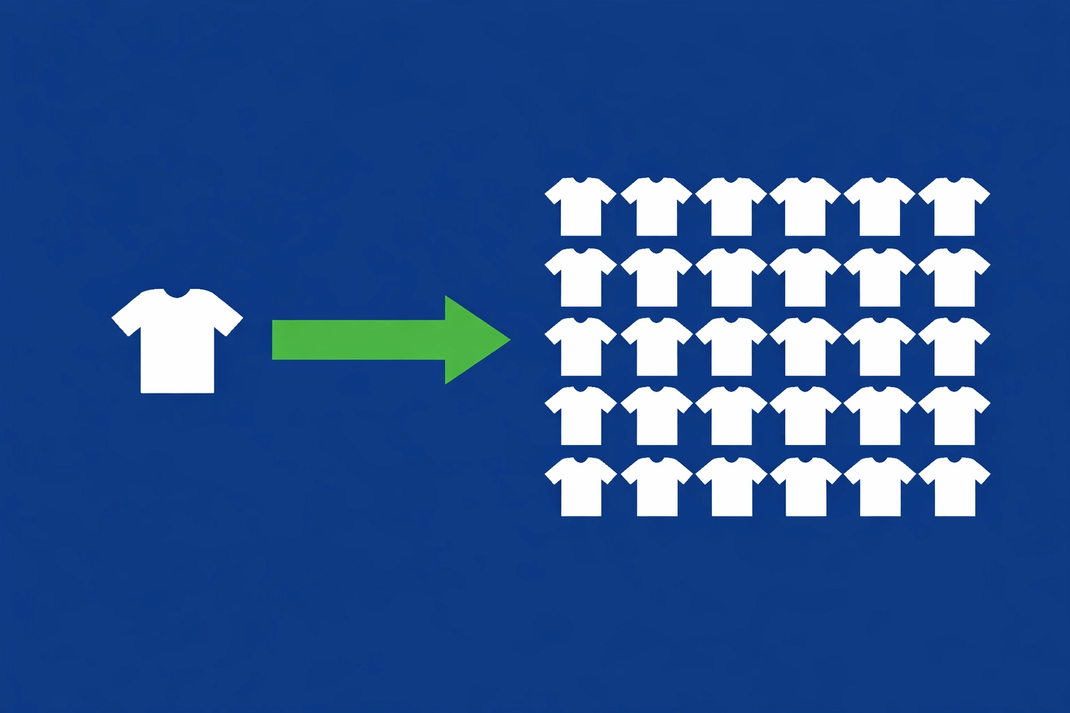Illustration of scaling a reselling business from individual items to bulk wholesale vintage clothing.